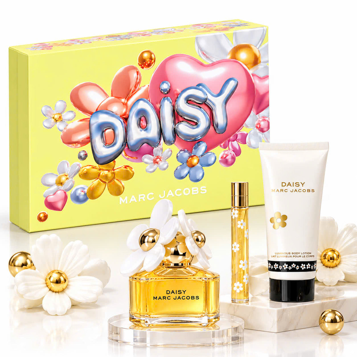 Set quà 20/10 Marc Jacobs Daisy nước hoa 100ml + mini 10ml & dưỡng thể 75ml