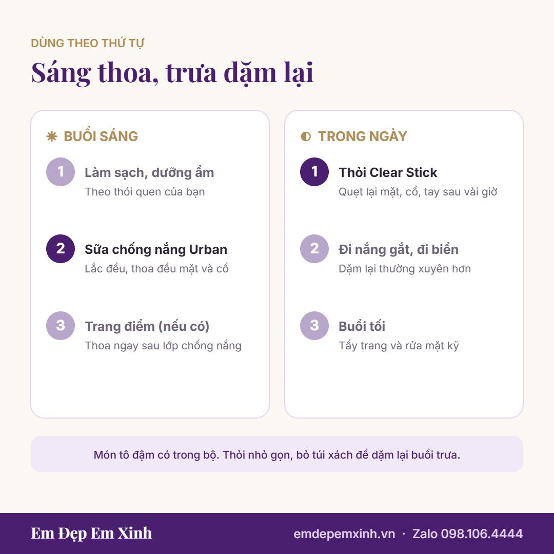 Cách dùng Bộ Chống Nắng Đôi Shiseido: sáng thoa, trưa dặm lại