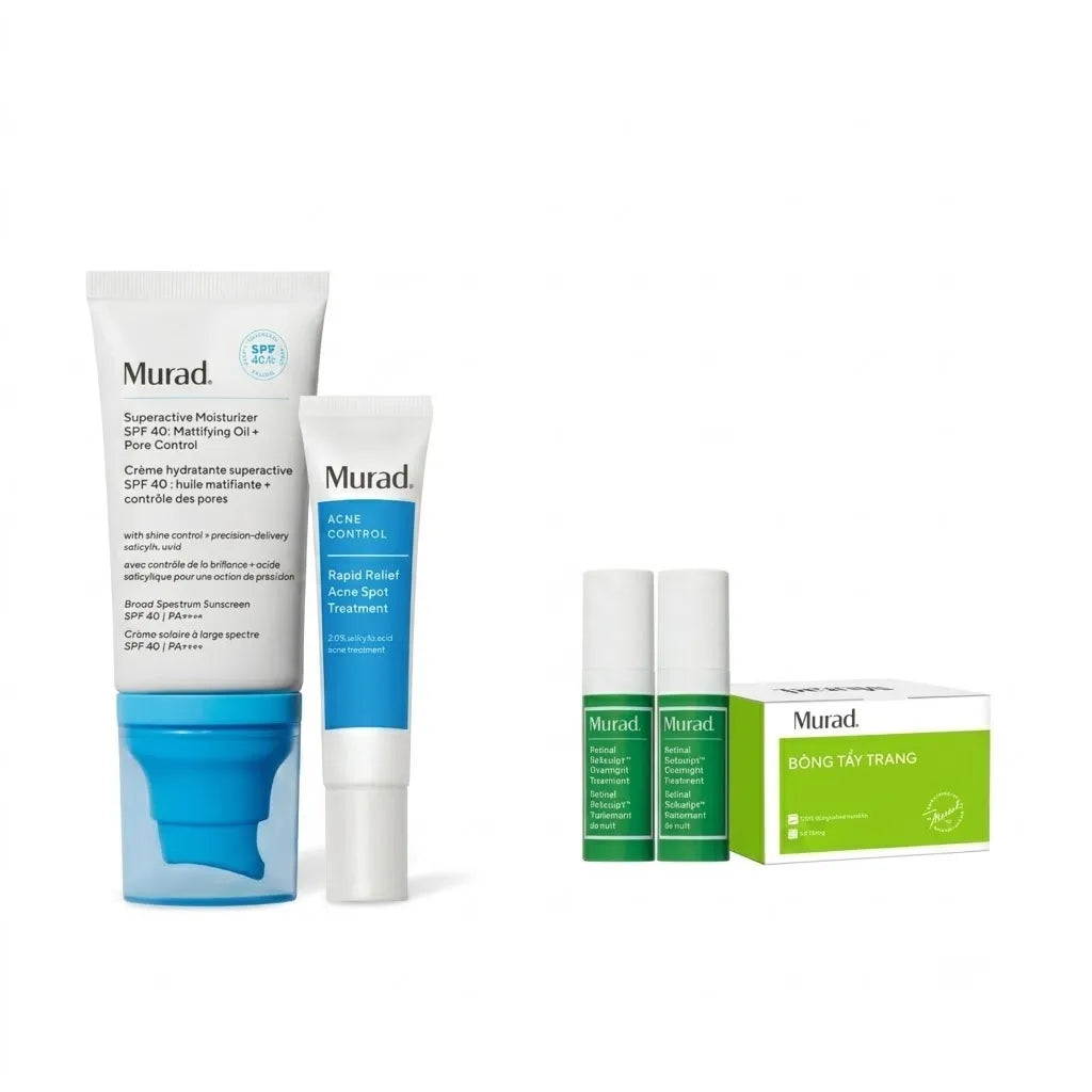 Bộ Đôi Chấm Mụn & Bảo Vệ Da Dầu Murad Acne (2 Sản Phẩm)