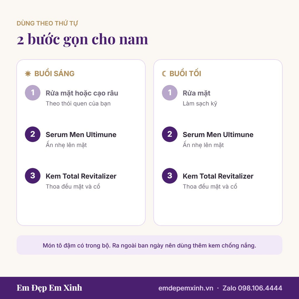 Cách dùng Bộ Dưỡng Da Nam Shiseido Men