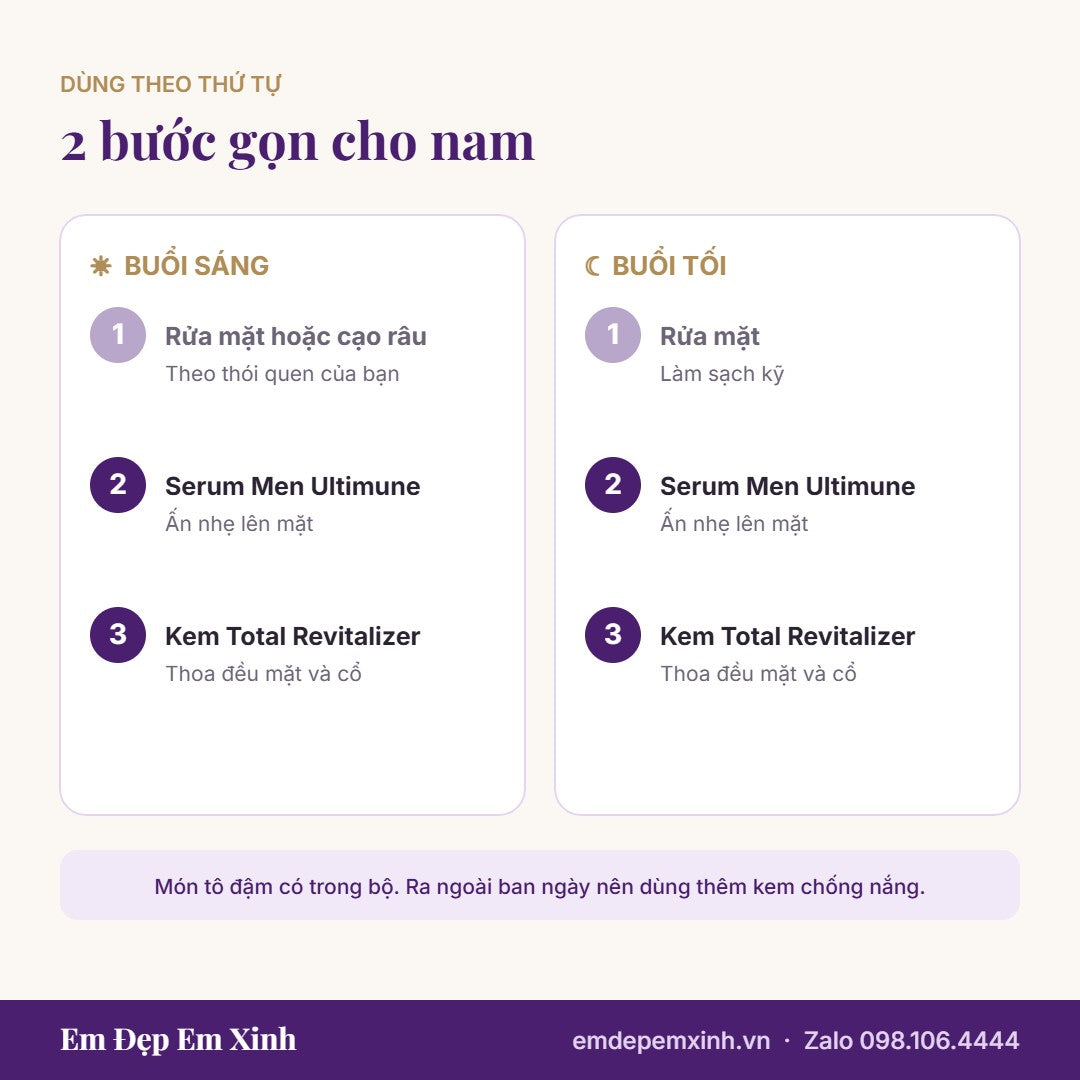 Cách dùng Bộ Dưỡng Da Nam Shiseido Men