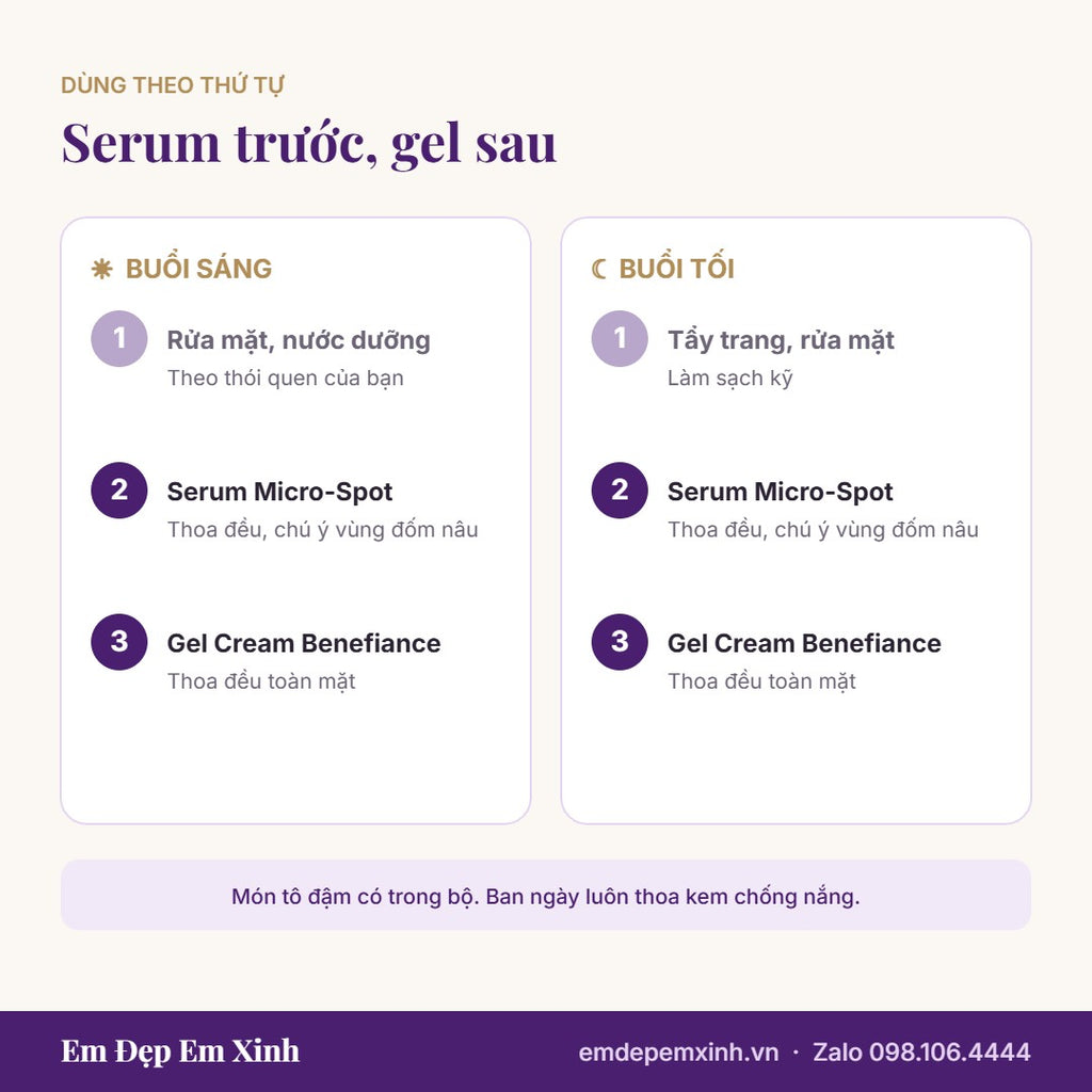 Cách dùng Bộ Dưỡng Sáng Da Shiseido Benefiance