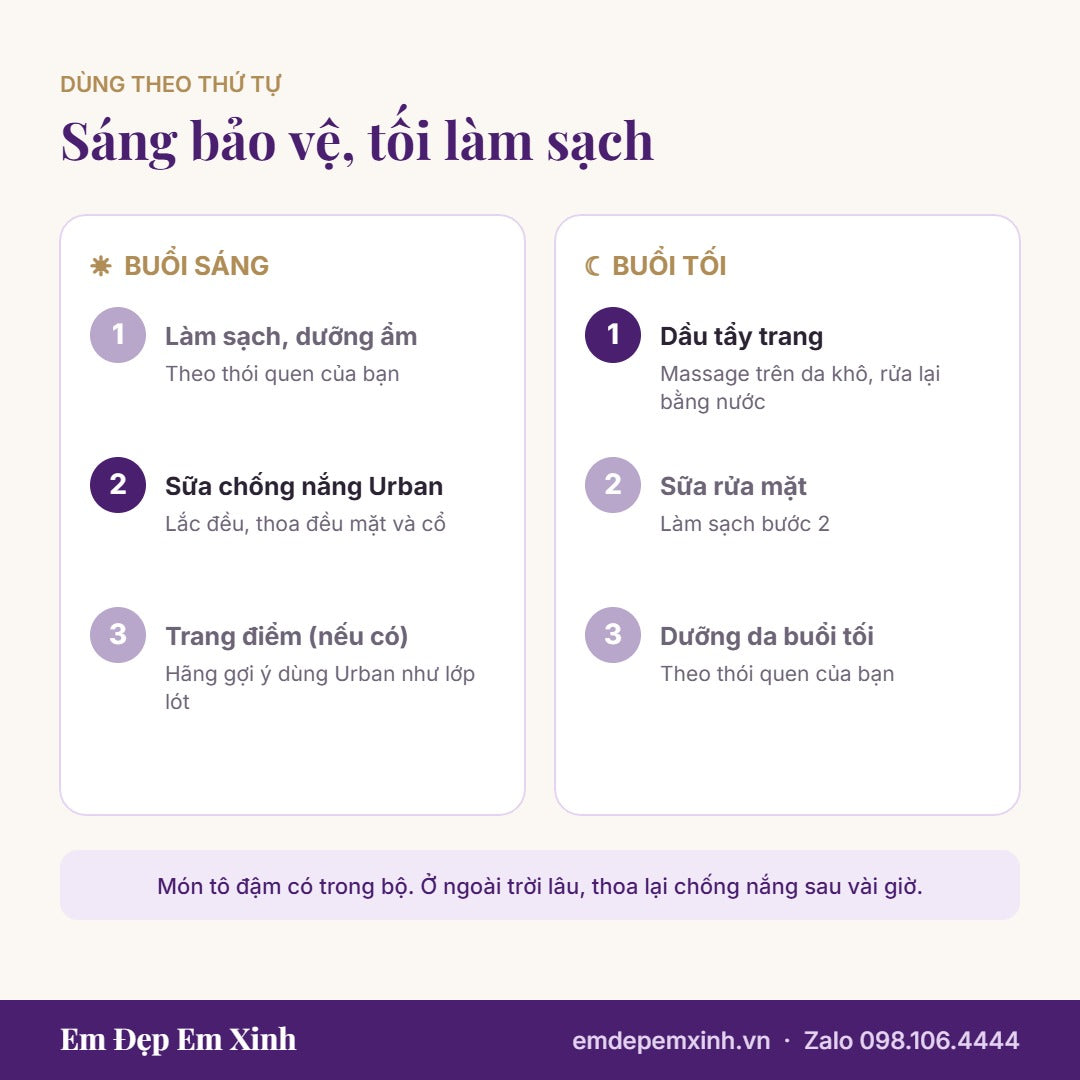 Cách dùng Bộ Ra Phố Shiseido theo thứ tự sáng và tối