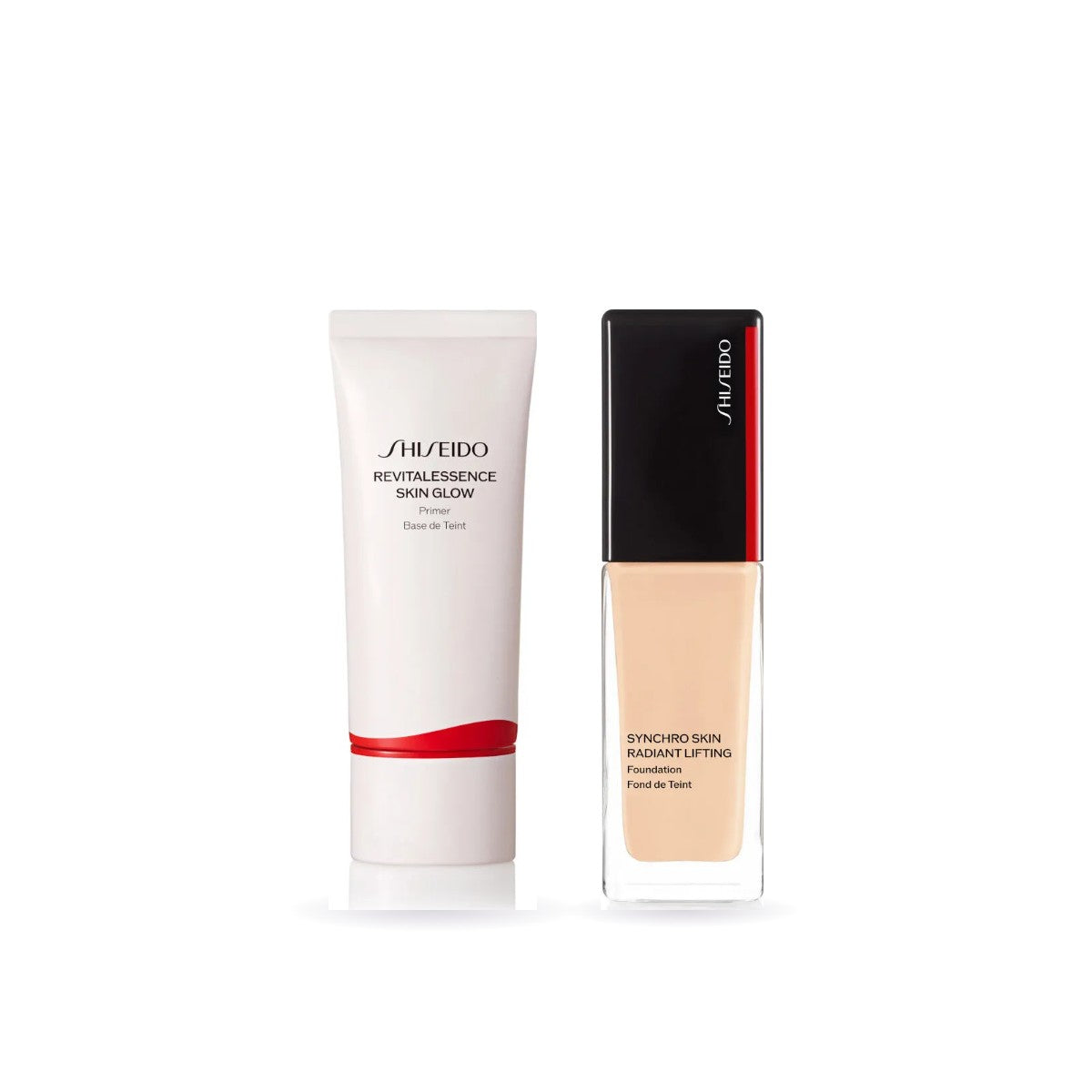 Bộ Trang Điểm Nền Shiseido gồm kem lót Revitalessence Skin Glow Primer và kem nền Synchro Skin Radiant Lifting