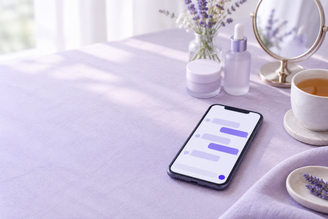 Điện thoại nhắn tin tư vấn bên cạnh mỹ phẩm