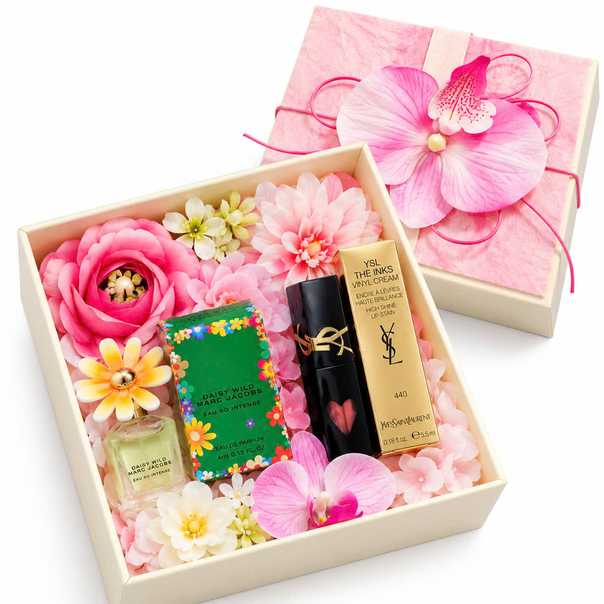 Hộp Quà Son YSL Vinyl Cream 440 & Nước Hoa Marc Jacobs Daisy Wild Eau So Intense 4ml – Quà Tặng 20/10