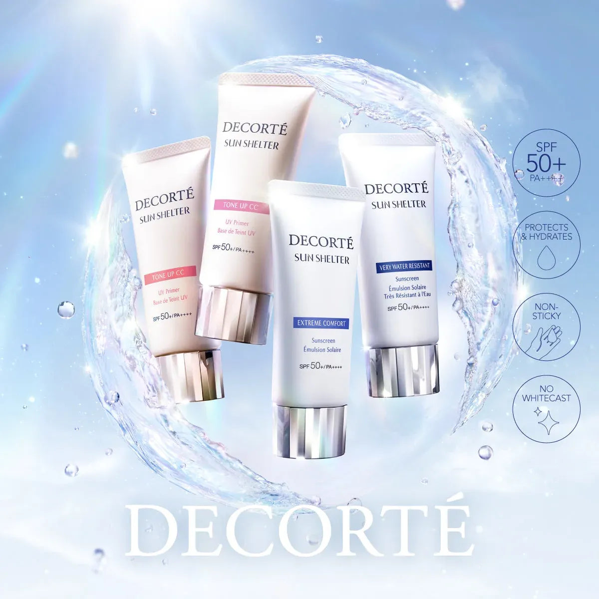 Kem Chống Nắng Trang Điểm Decorté Sun Shelter Tone Up CC Cream UV Primer SPF50+/PA++++ 35g - Tone 10 Lavender Rose (Nhật Bản)