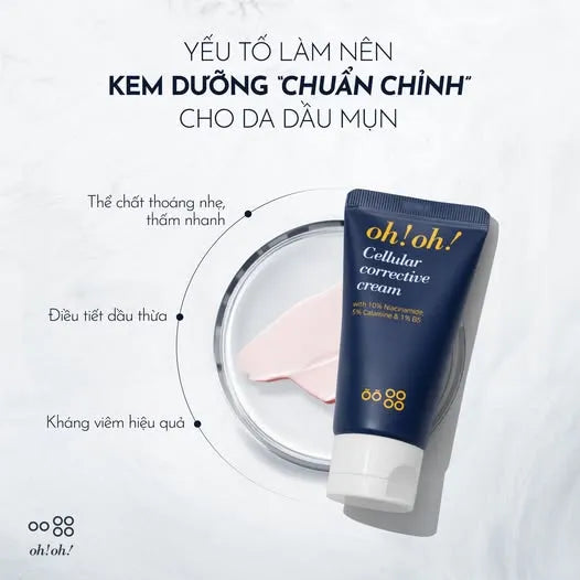 Kem Dưỡng Ẩm Phục Hồi & Làm Sáng Cho Da Mụn oh!oh! Cellular Corrective Cream (30ml)