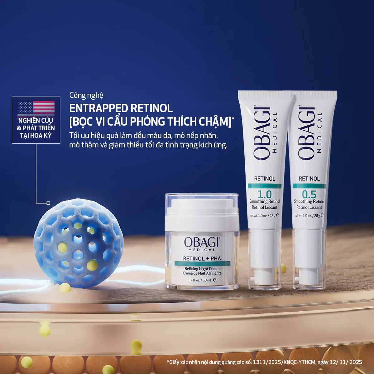 Kem Dưỡng Làm Mờ Nếp Nhăn, Mờ Thâm & Làm Đều Màu Da Obagi360 Retinol 1.0
