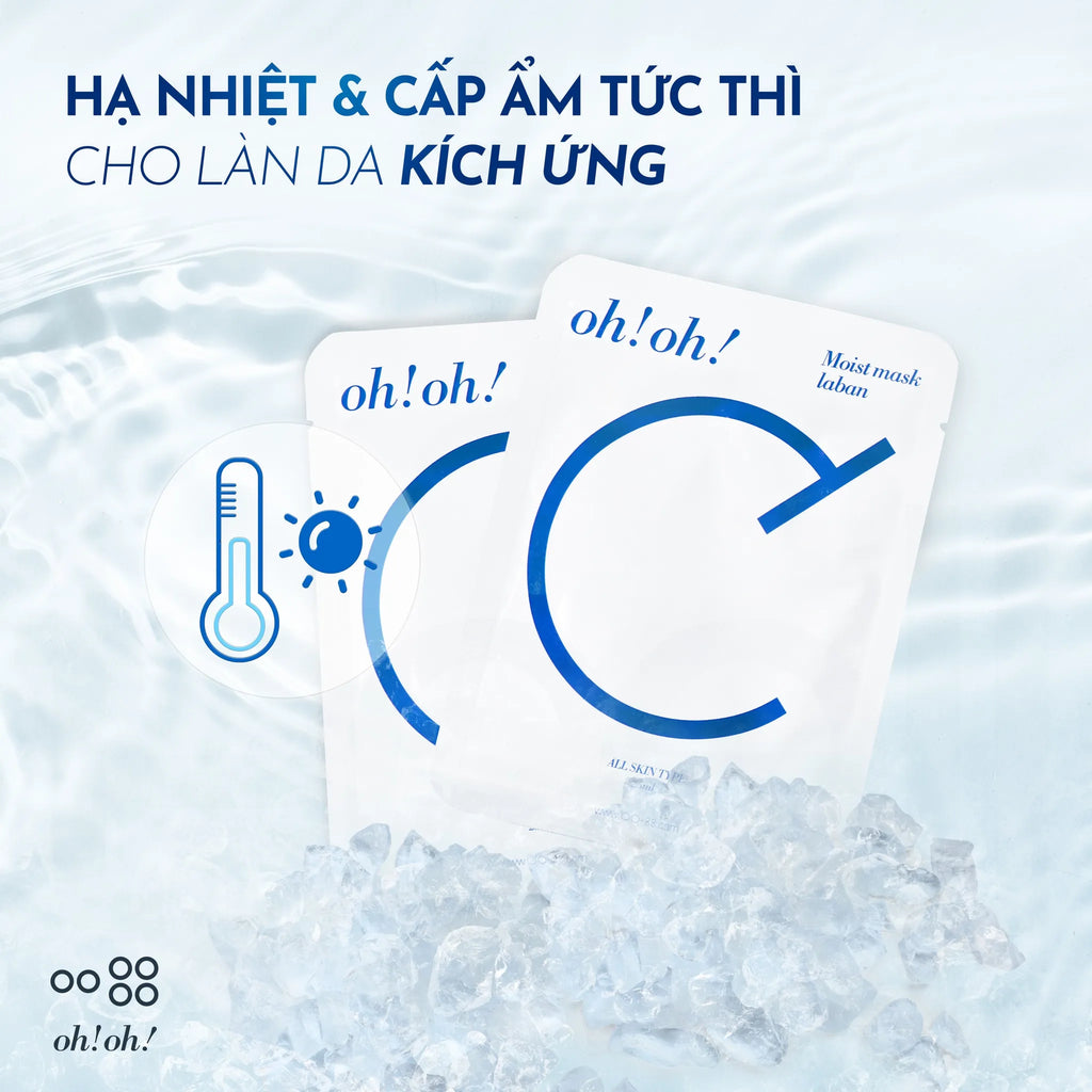 Mặt Nạ Dưỡng Ẩm & Hỗ Trợ Phục Hồi Da Nhạy Cảm oh!oh! Moist Mask Laban (Hộp 10 Miếng)