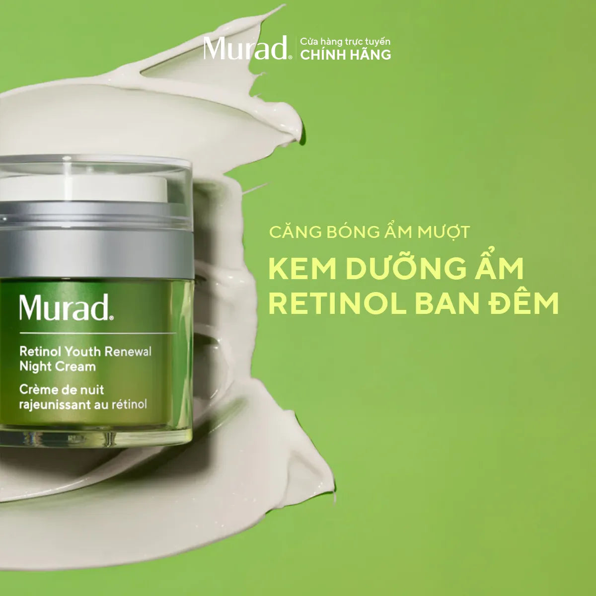 Kem Dưỡng Đêm Retinol Giúp Da Mịn Màng & Mờ Nếp Nhăn Murad Retinol Youth Renewal Night Cream 50ml