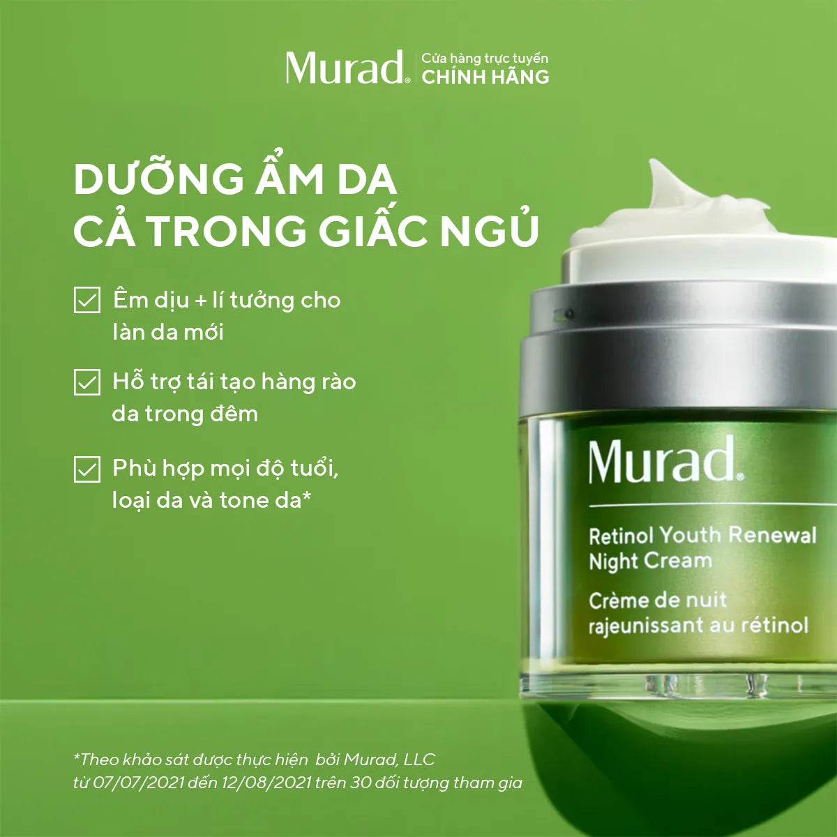 Kem Dưỡng Đêm Retinol Giúp Da Mịn Màng & Mờ Nếp Nhăn Murad Retinol Youth Renewal Night Cream 50ml