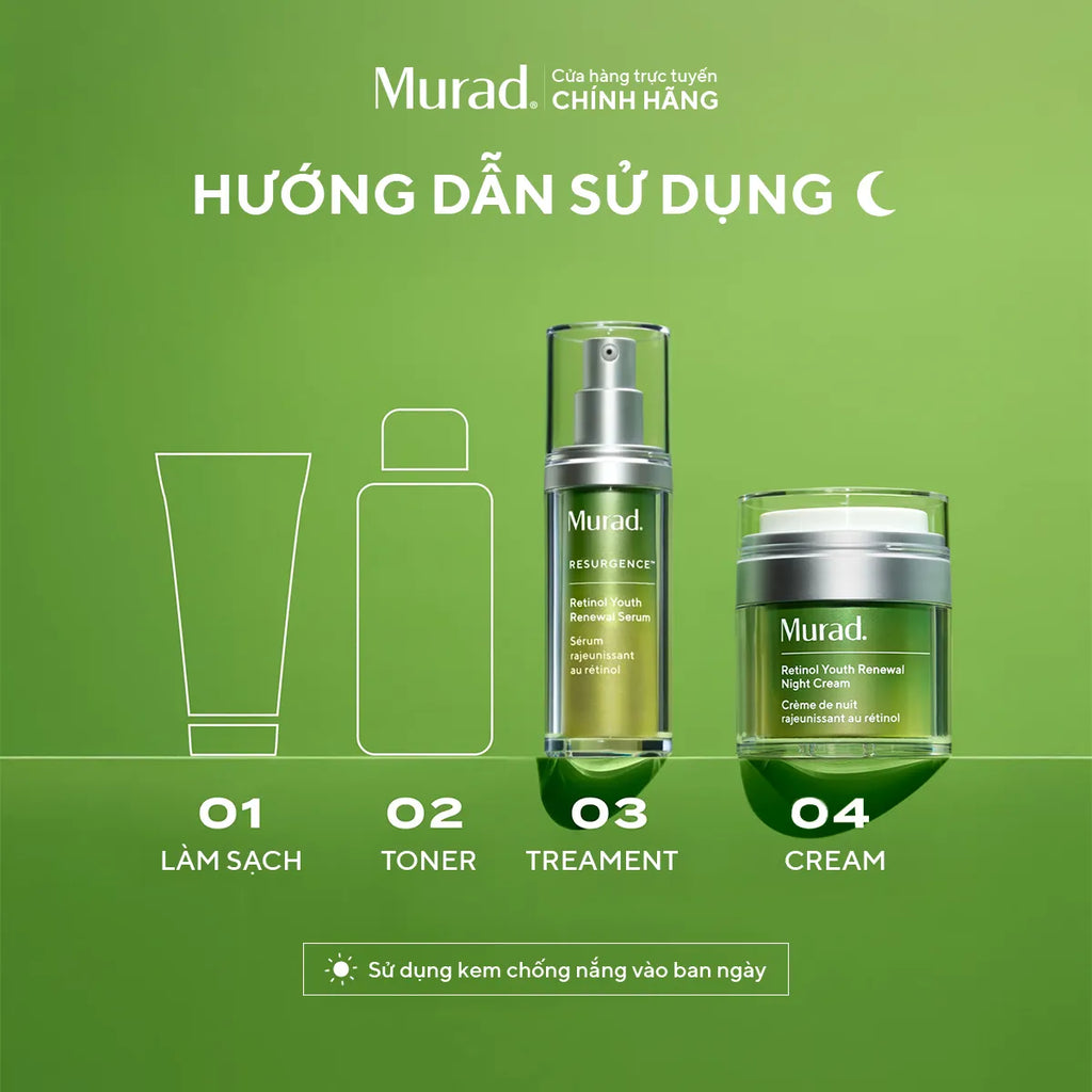 Kem Dưỡng Đêm Retinol Giúp Da Mịn Màng & Mờ Nếp Nhăn Murad Retinol Youth Renewal Night Cream 50ml