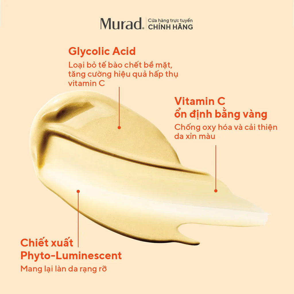 Tinh Chất Hỗ Trợ Sáng Da & Làm Đều Màu Da Murad Vita-C Glycolic Brightening Serum 30ml