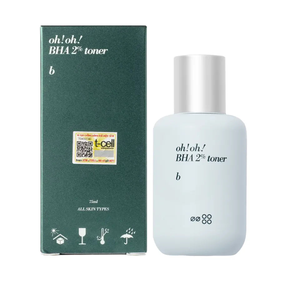 Nước Cân Bằng Tẩy Tế Bào Chết Sạch Sâu oh!oh! BHA 2% Toner : b (75ml)