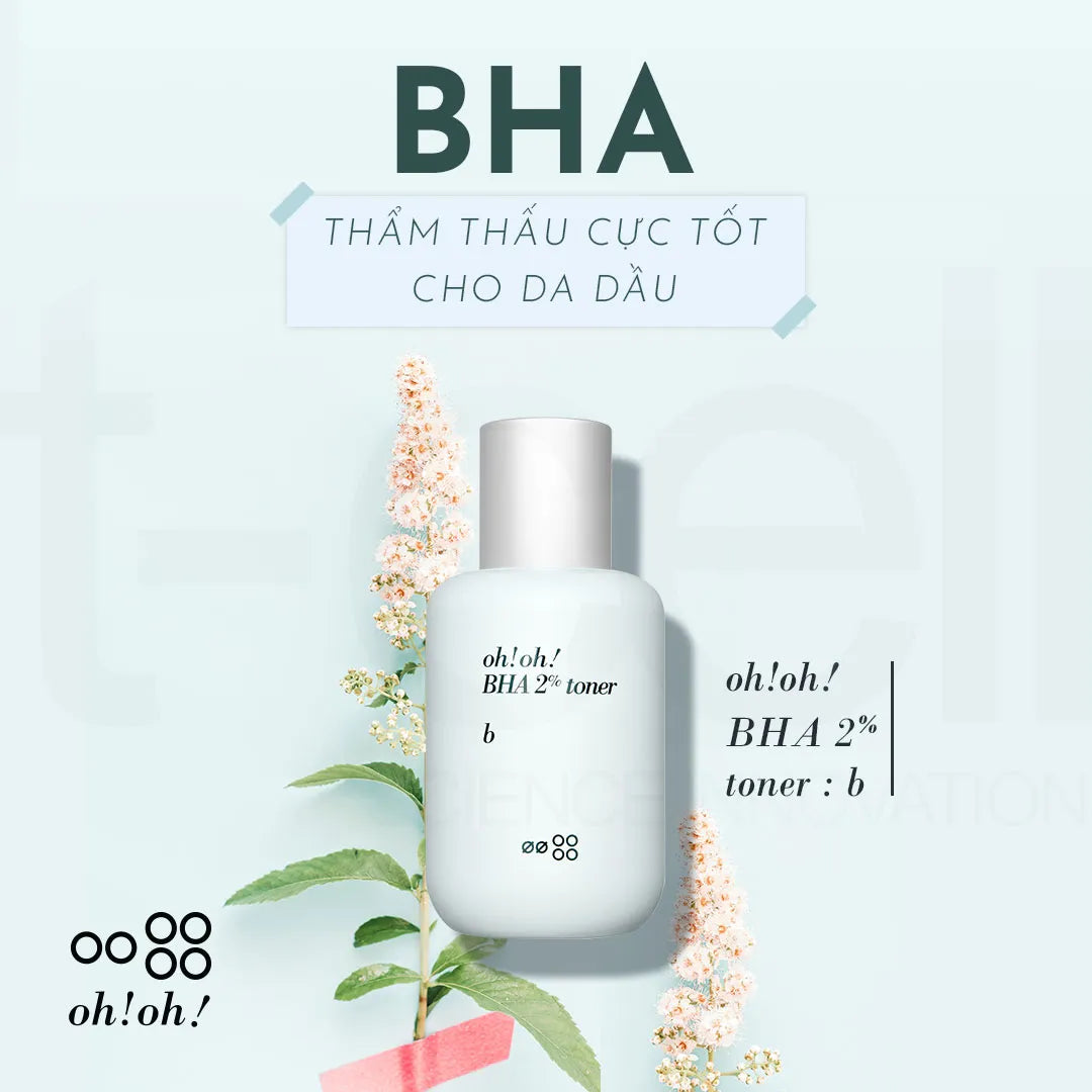 Nước Cân Bằng Tẩy Tế Bào Chết Sạch Sâu oh!oh! BHA 2% Toner : b (75ml)
