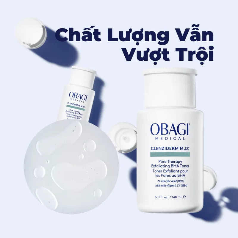 Toner Tẩy Tế Bào Chết, Làm Sạch Mụn Obagi Clenziderm M.D. Exfoliating BHA Toner (148ml)