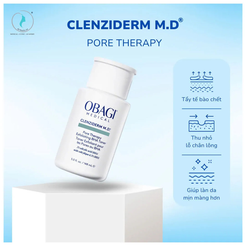 Toner Tẩy Tế Bào Chết, Làm Sạch Mụn Obagi Clenziderm M.D. Exfoliating BHA Toner (148ml)