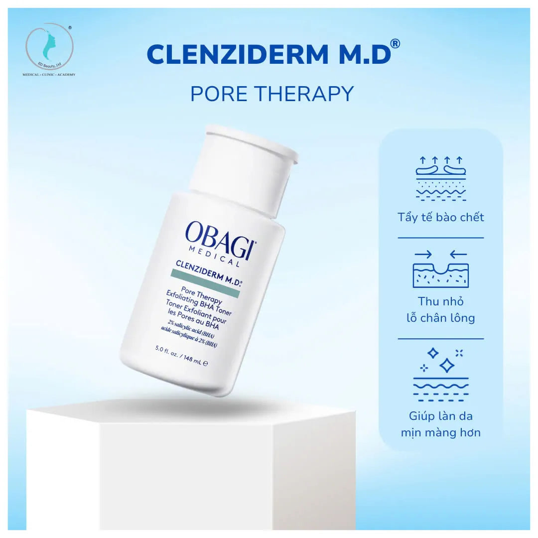 Toner Tẩy Tế Bào Chết, Làm Sạch Mụn Obagi Clenziderm M.D. Exfoliating BHA Toner (148ml)