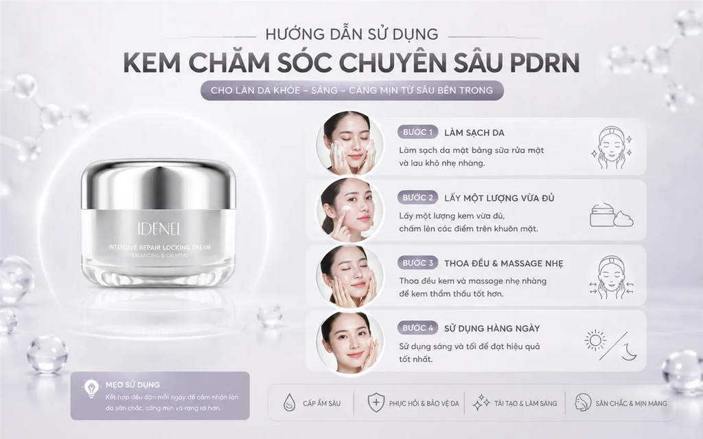 Kem Chăm Sóc Chuyên Sâu PDRN – IDENEL Intensive Repair Locking Cream 50ml