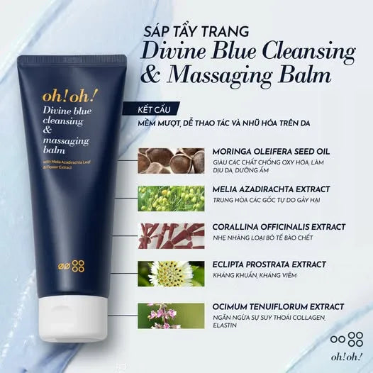 Sáp Tẩy Trang oh!oh! Divine Blue Cleansing & Massaging Balm