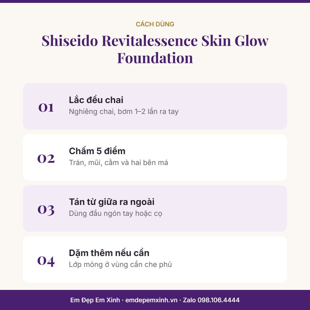 Kem nền Shiseido Revitalessence Skin Glow Foundation – cách dùng