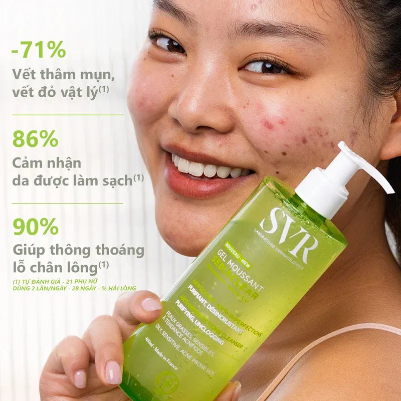 Gel Rửa Mặt Làm Sạch Bã Nhờn & Giảm Mụn SVR Sebiaclear Gel Moussant