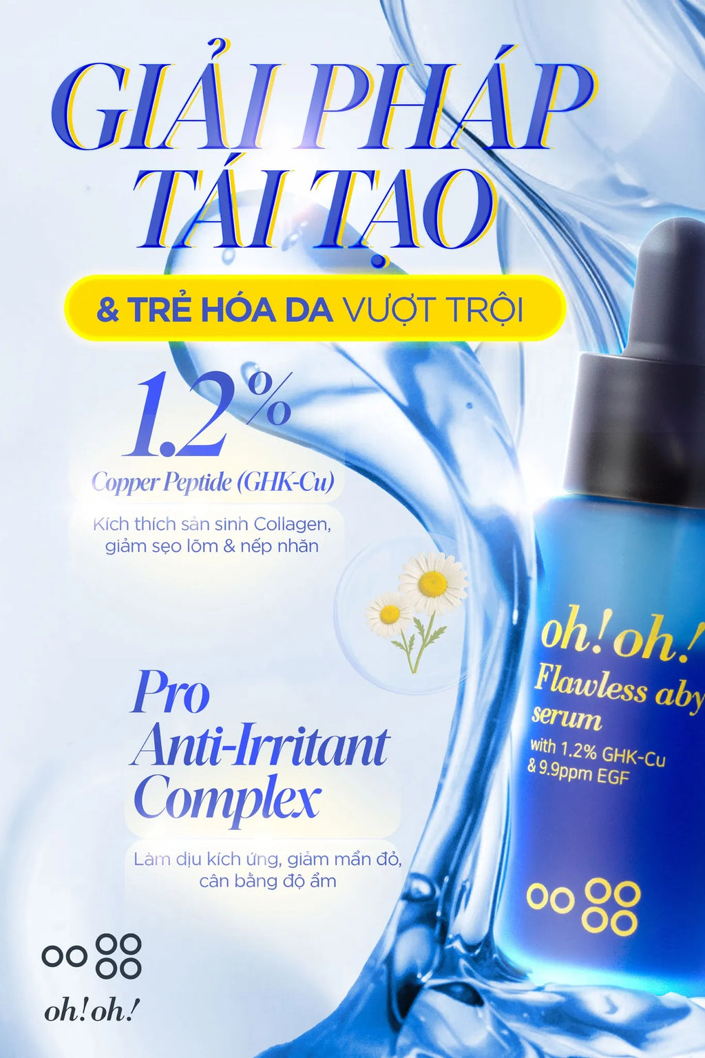 Tinh Chất Phục Hồi, Hỗ Trợ Giảm Sẹo & Trẻ Hóa Da oh!oh! Flawless Abyss Serum (15g)
