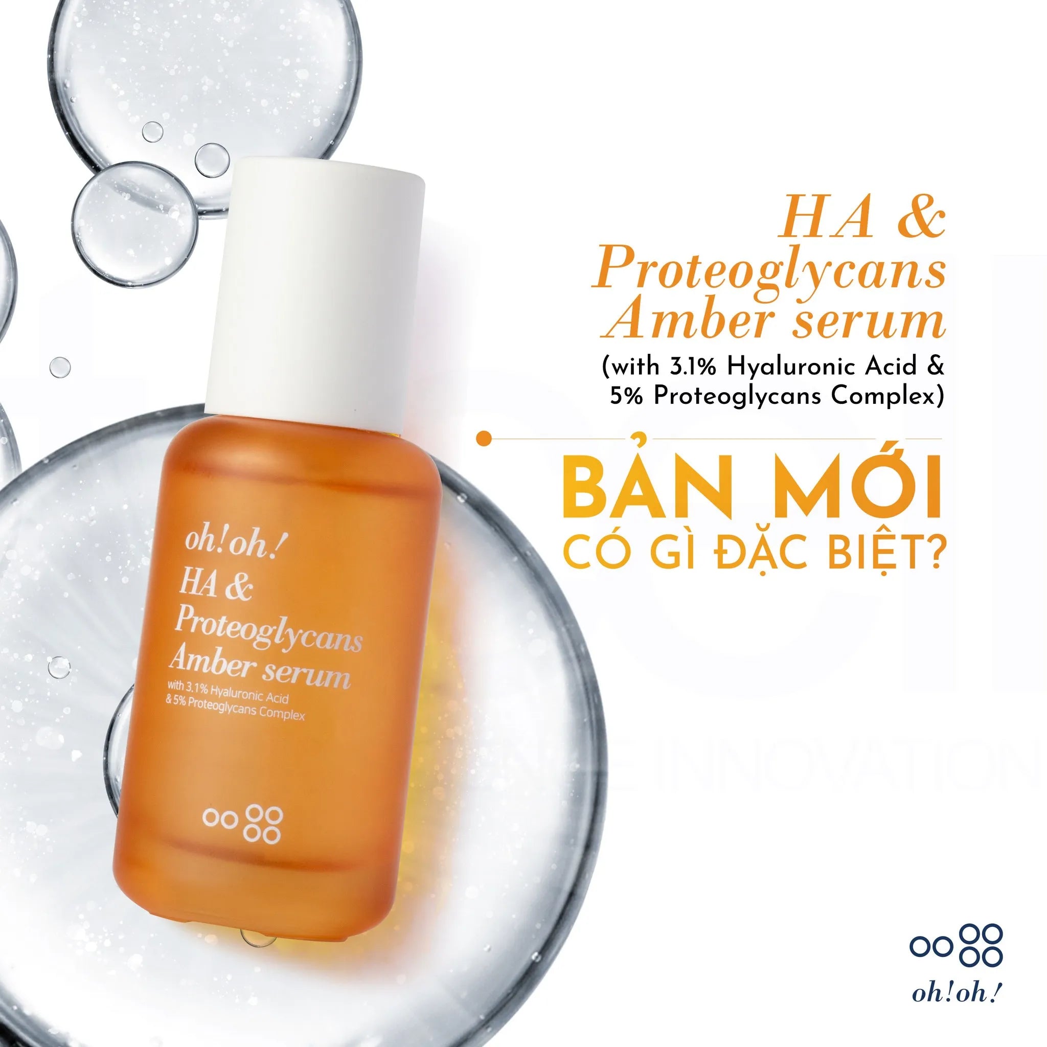 Tinh Chất Cấp Ẩm Chuyên Sâu & Hỗ Trợ Phục Hồi Da oh!oh! HA & Proteoglycans Amber Serum (30ml)