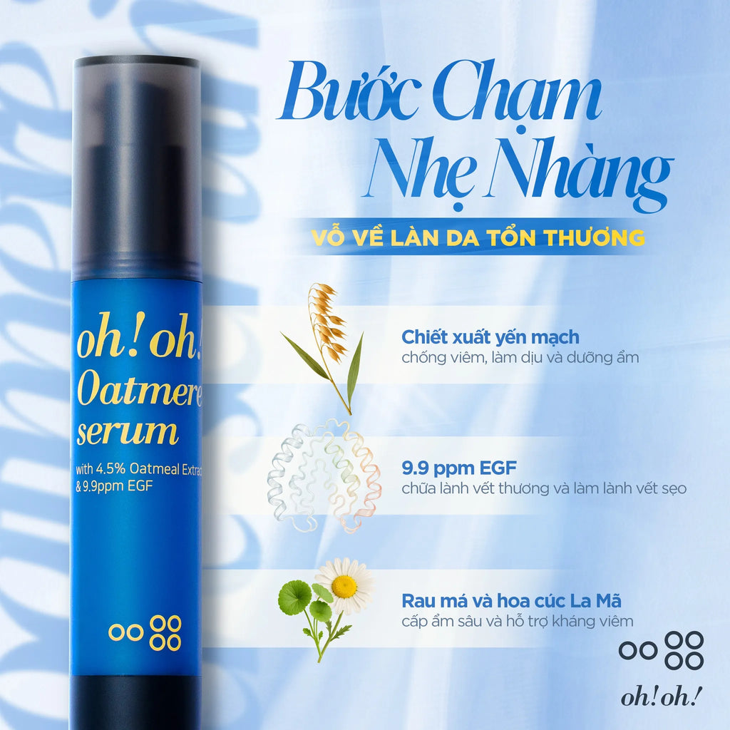 Tinh Chất Phục Hồi, Tái Tạo & Làm Dịu Da Chuyên Sâu oh!oh! Oatmere Serum (25ml)