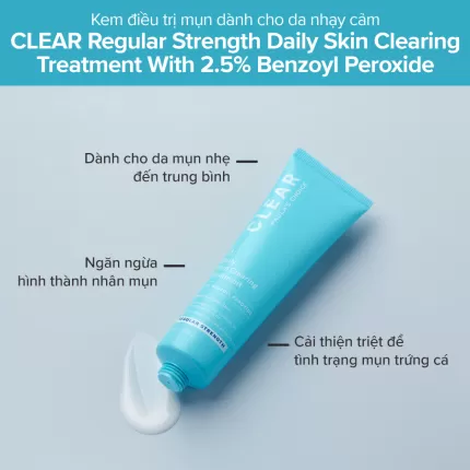 Kem Điều Trị Mụn Dành Cho Da Nhạy Cảm Paula’s Choice Clear Regular Strength Daily Skin Clearing Treatment 2.5% Benzoyl Peroxide