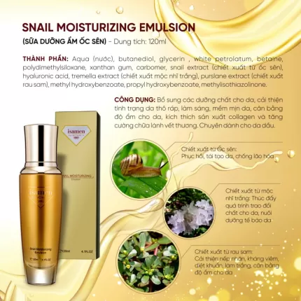 Sữa Dưỡng Ẩm Dành Cho Da Dầu Isamen Snail Moisturizing Emulsion 100ml