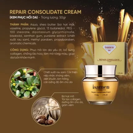 Kem phục hồi làm dày da Isamen Repair Consolidate Cream Isamen