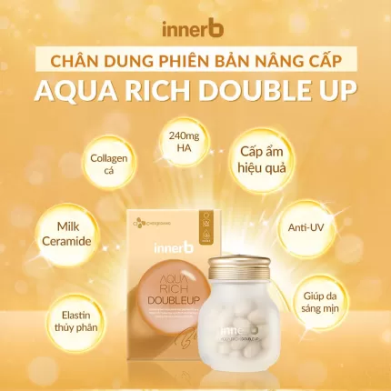 Viên Uống Cấp Nước Bổ Sung Collagen Giúp Da Sáng, Bảo Vệ Da Khỏi Tia UV Innerb Aqua Rich Double up