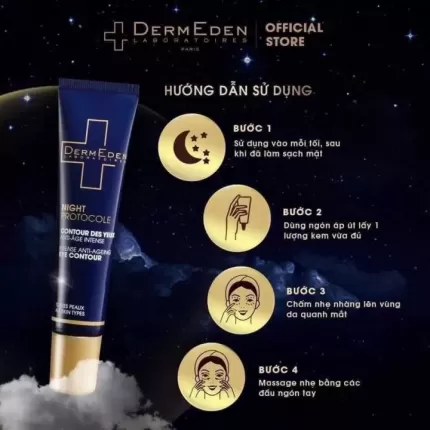 Kem Mắt Làm Mờ Quầng Thâm Nếp Nhăn Bọng Mắt DermEden Eye Contour Retinol 1% Niacinamide 5% 15ML