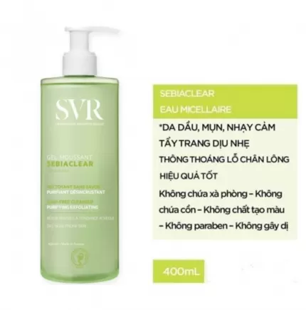 Gel Rửa Mặt SVR Không Chứa Xà Phòng Cho Da Dầu