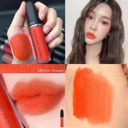 Son Kem Mac Powder Kiss Liquid Lipcolour 992 Resort Season Màu Cam Neon
