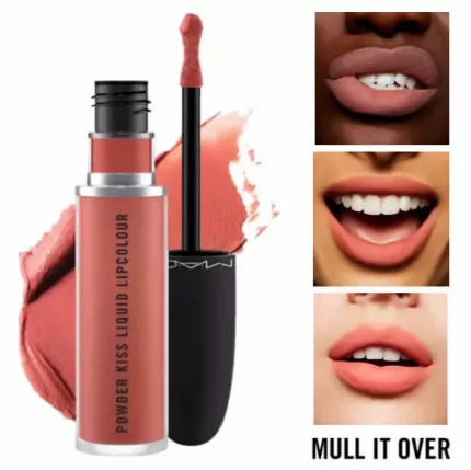 Son Kem Mac Powder Kiss Liquid Lipcolour Màu 989 Mull It Over Cam Hồng Đất