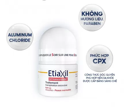 Lăn khử mùi, đặc trị mồ hôi EtiaXil Detranspirant Traitement Roll-On