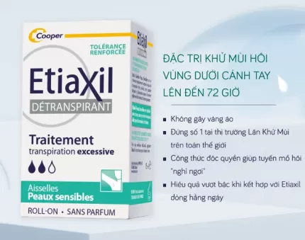 Lăn khử mùi, đặc trị mồ hôi EtiaXil Detranspirant Traitement Roll-On