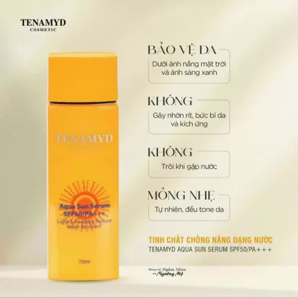 Tinh Chất Chống Nắng Tenamyd Aqua Sun Serum  Dạng Nước SPF50/PA+++ 70ml