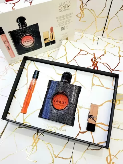 Bộ Quà Tặng  Nước Hoa Nữ Yves Saint Laurent YSL Black Opium EDP Gift Set 2023 3 Món